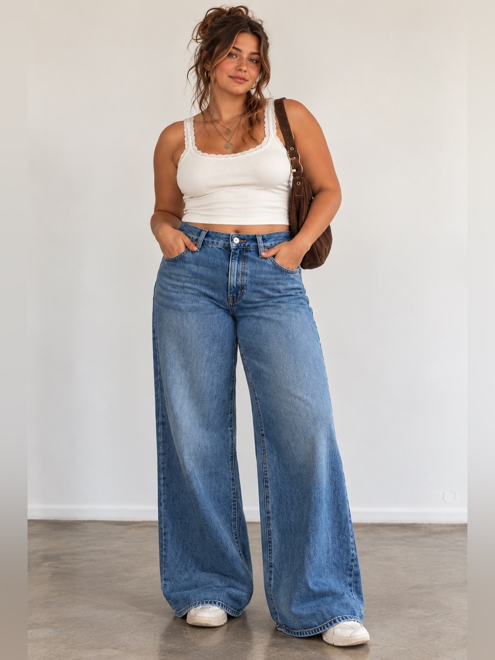 American Eagle Size 18 Wide Leg Jeans Medium Wash High Rise Y2K
